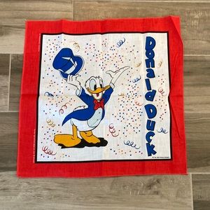 Vintage Deadstock Disney J & A WORONOWICZ BRO Donald Duck bandana handkerchief